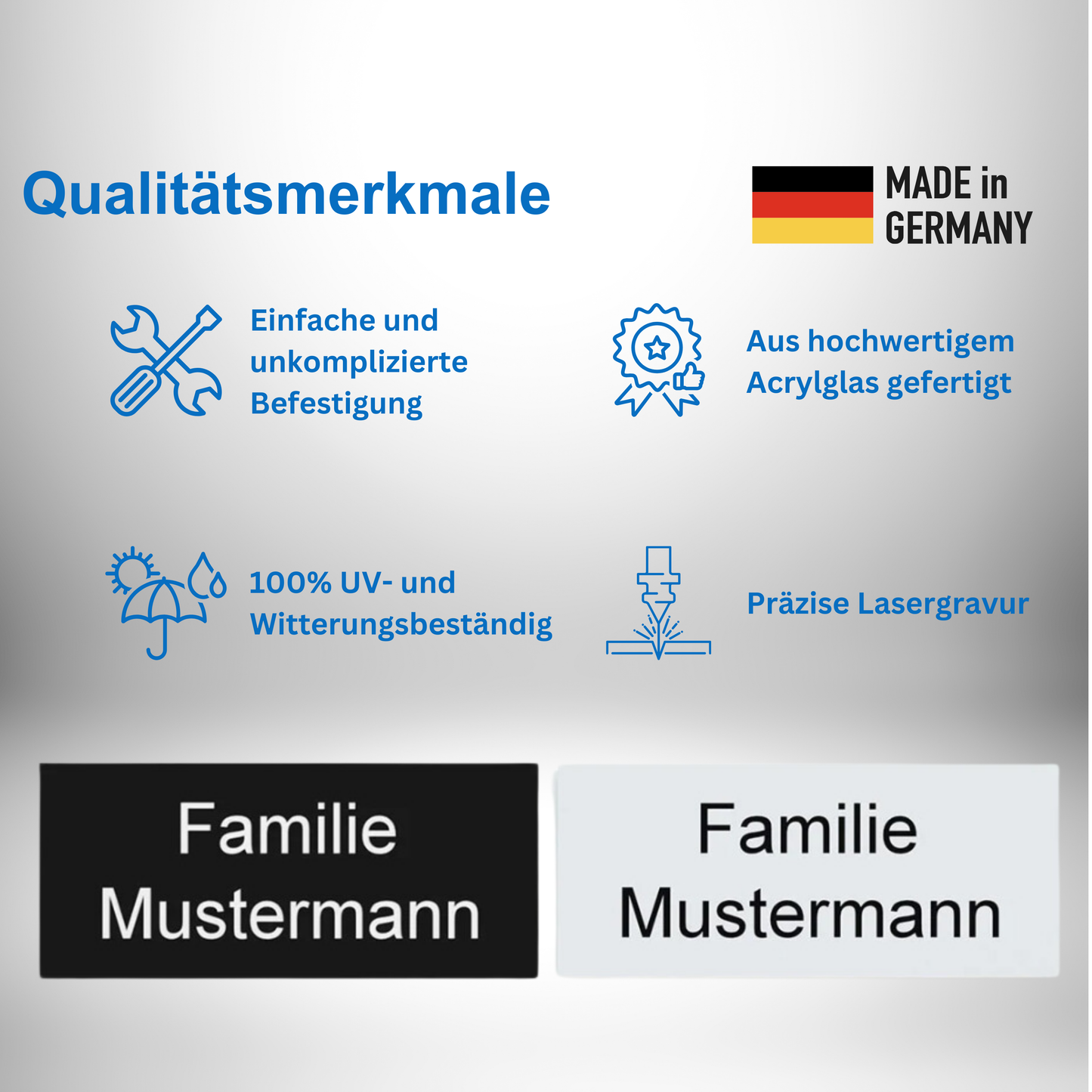 Namensschild selbstklebend - individuelle Größe - YONOX
