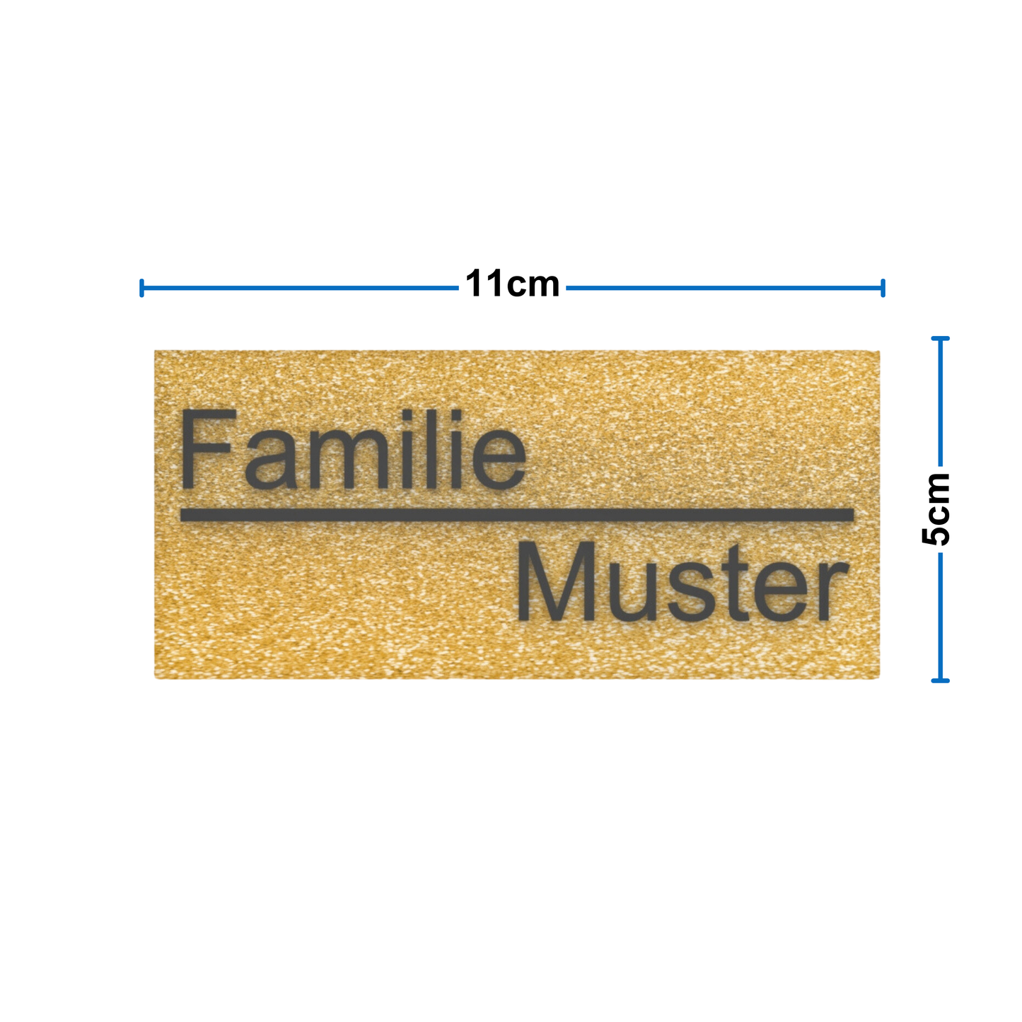 Maße des Goldenen Namensschilds mit Gravur