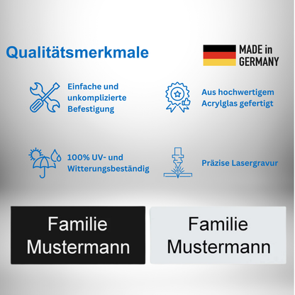 Namensschild selbstklebend -  individuelle Größe - YONOX